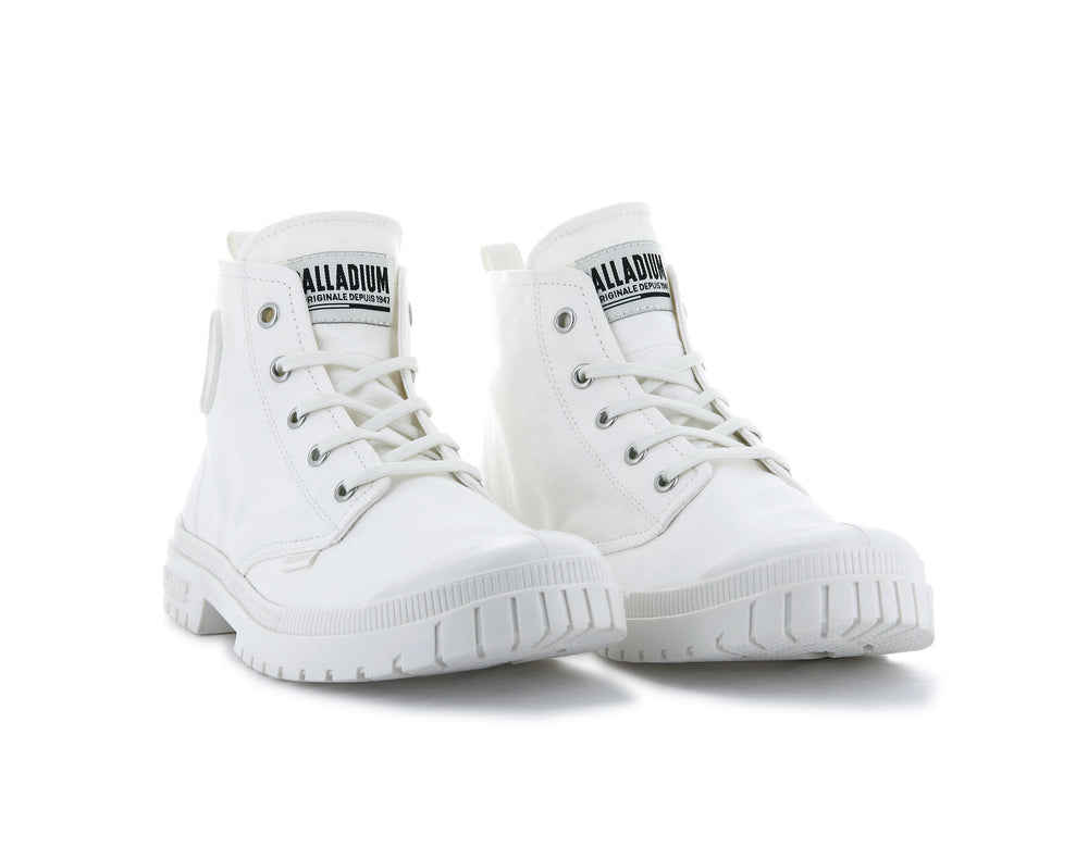 Botas Palladium PAMPA SP20 HI CANVAS Hombre Blancas | Costa Rica-46309